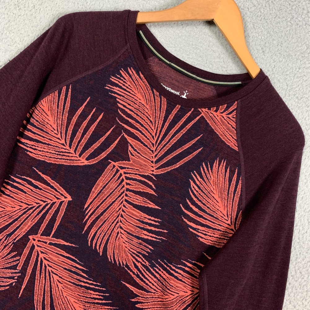 Smartwool Merino 250 Base Layer Womens XL Sunset Coral Palm Classic Thermal Crew - Picture 4 of 10